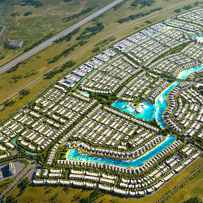 Complejo residencial Damac Island vista aerea