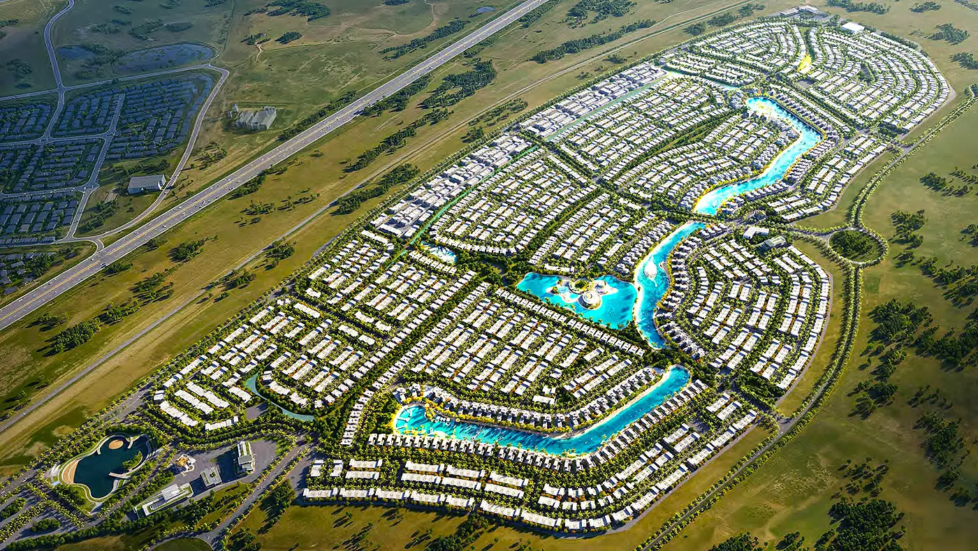 Complejo residencial Damac Island vista aerea