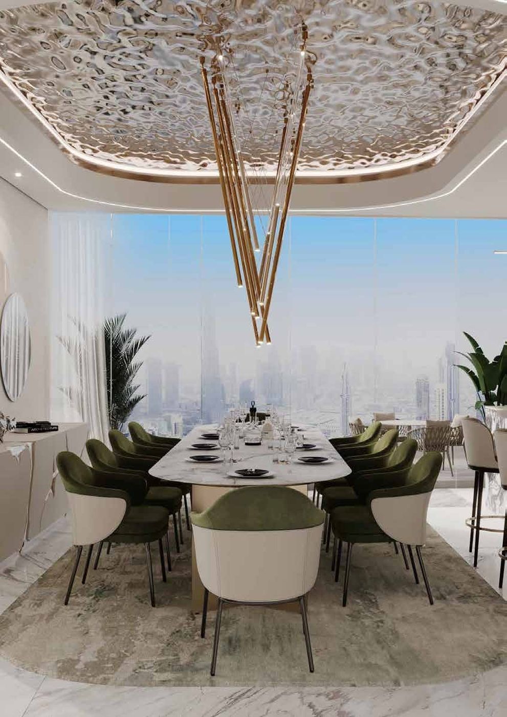 Comedor de Canal Crown con vistas al Burj Khalifa