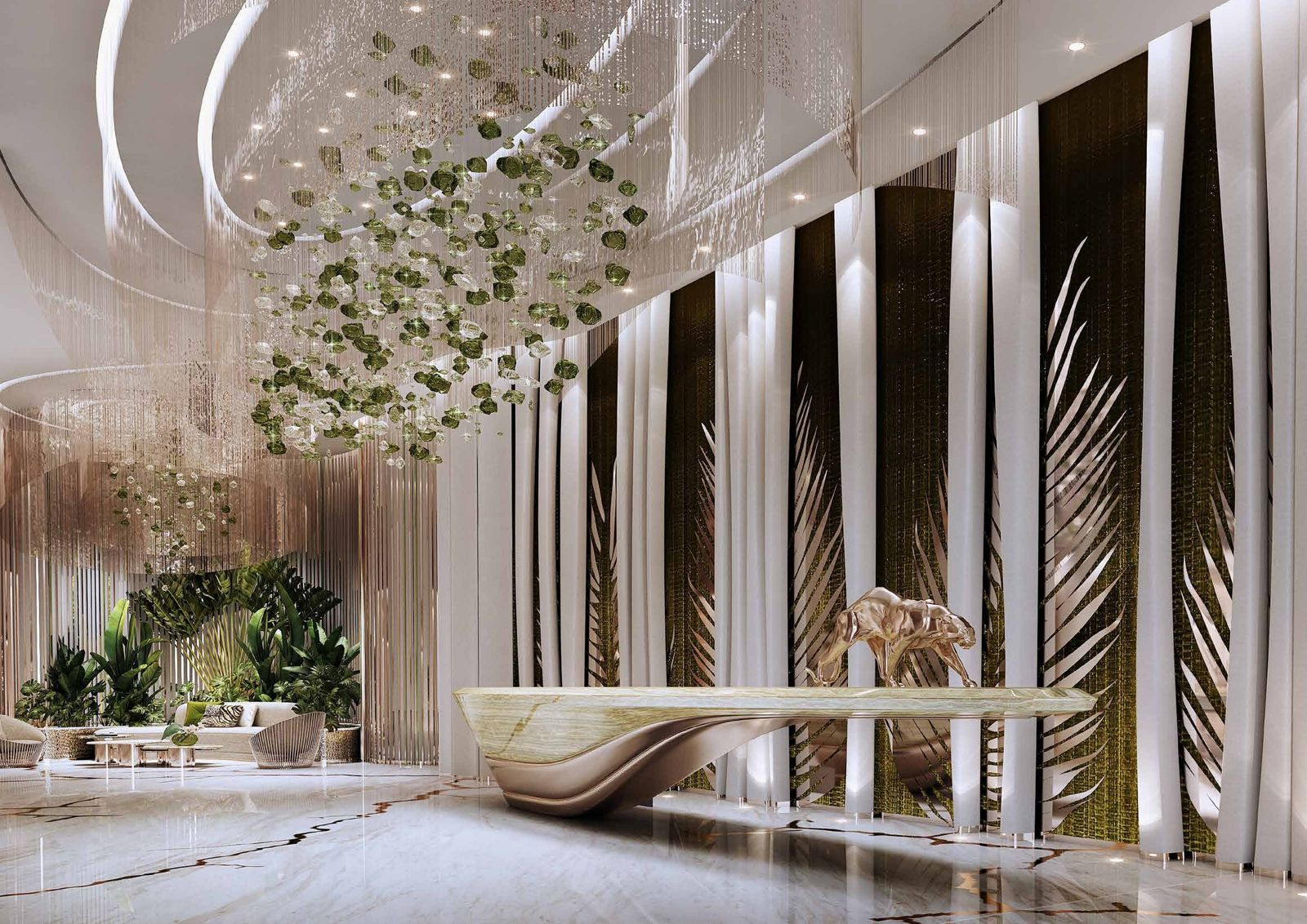 Damac Bay 2, Dubai Harbour: recepción del lobby