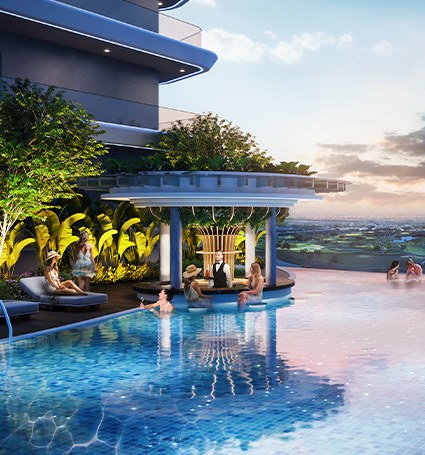 Piscina con bar de Damac Elo