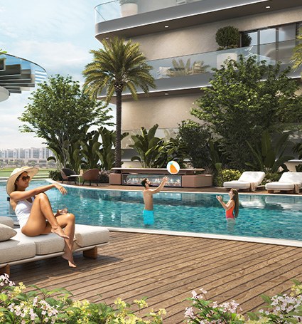 Piscina de Damac Elo para familias