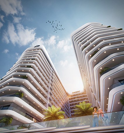 Torres Damac Elo vistas desde abajo