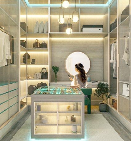 Vestidor de un apartamento de Damac Elo