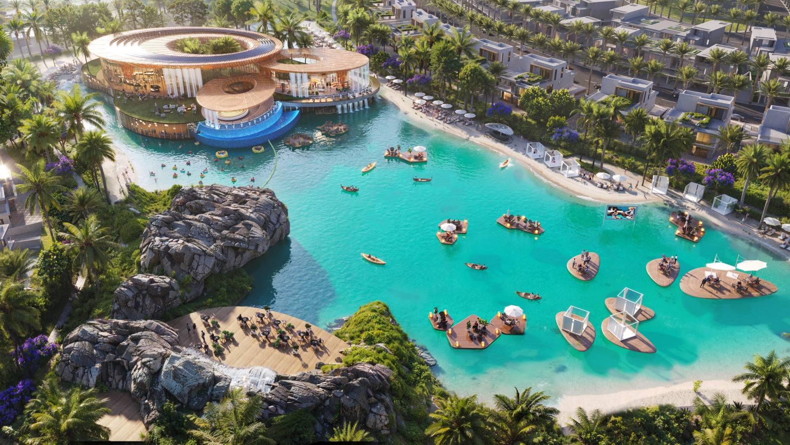 DAMAC Islands 2, Dubailand: laguna con club social y plataformas flotantes