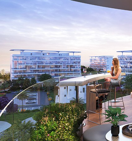 Damac Lagoon Views, Dubái: balcón con vistas