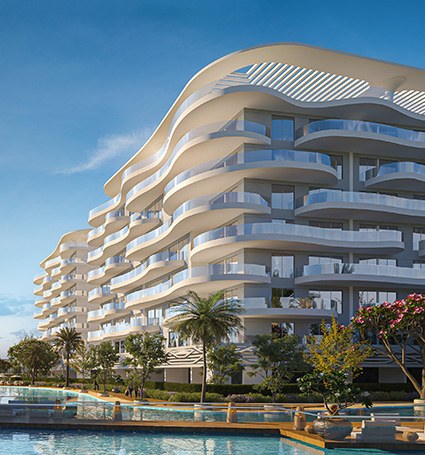 Damac Lagoon Views, Dubái: fachada frente a la laguna