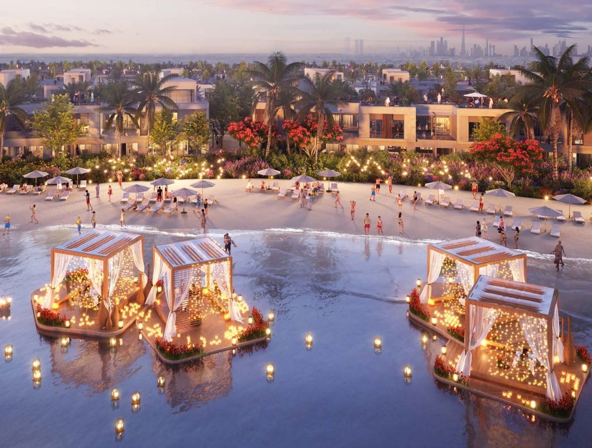 Damac Riverside Views, Dubái: cabañas flotantes iluminadas