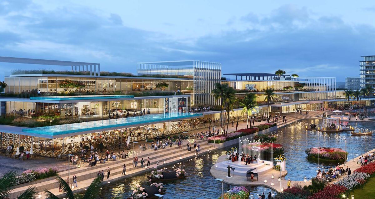 Damac Riverside Views, Dubái: terrazas comerciales junto al canal