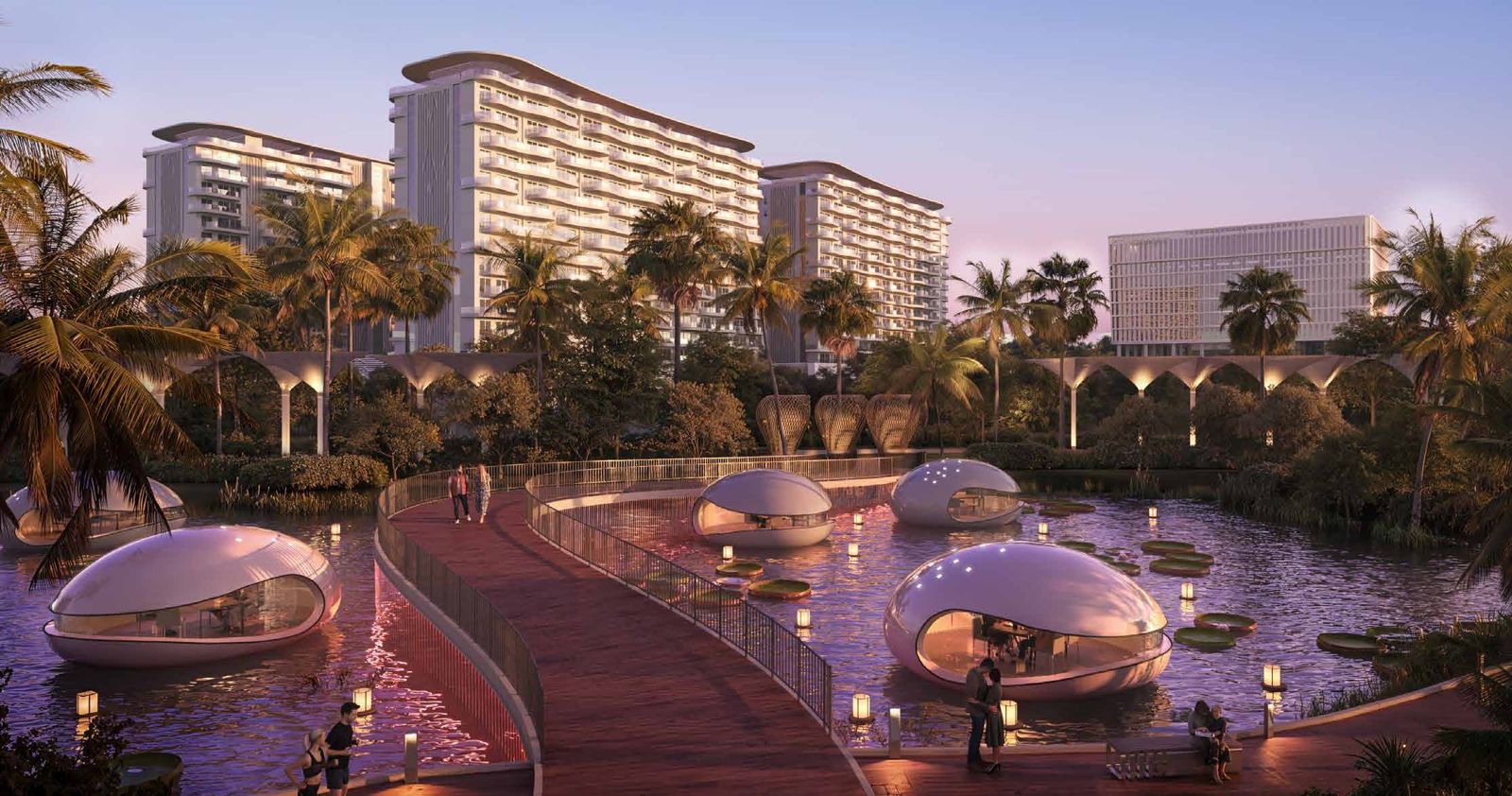 Damac Valencia, DAMAC Lagoons: cápsulas flotantes en la laguna