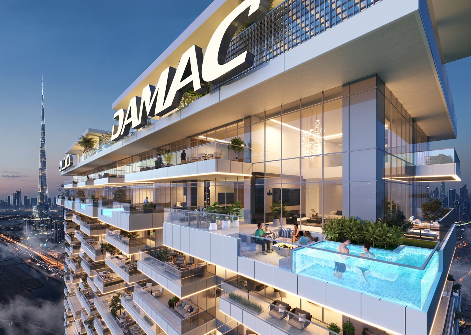 Safa Gate by DAMAC, Sheikh Zayed Road: ático con piscina privada y vistas al Burj Khalifa