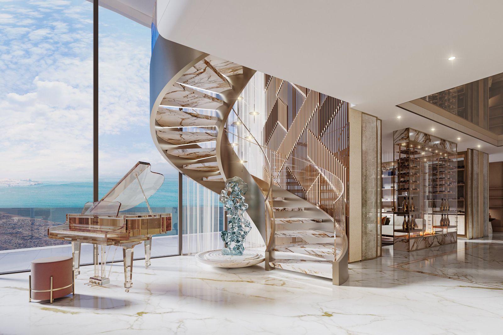 Safa Gate by DAMAC, Sheikh Zayed Road: escalera de caracol de un dúplex