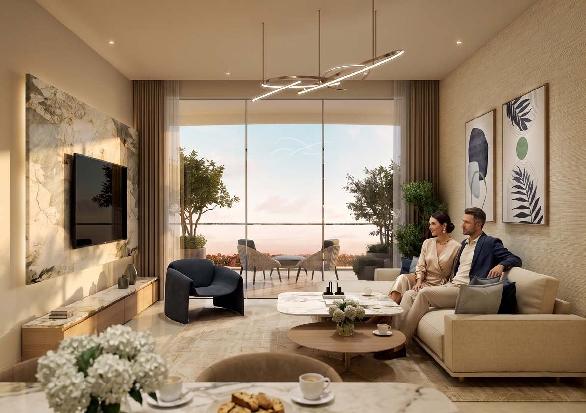 Sorrento, DAMAC Lagoons: salón con salida a la terraza
