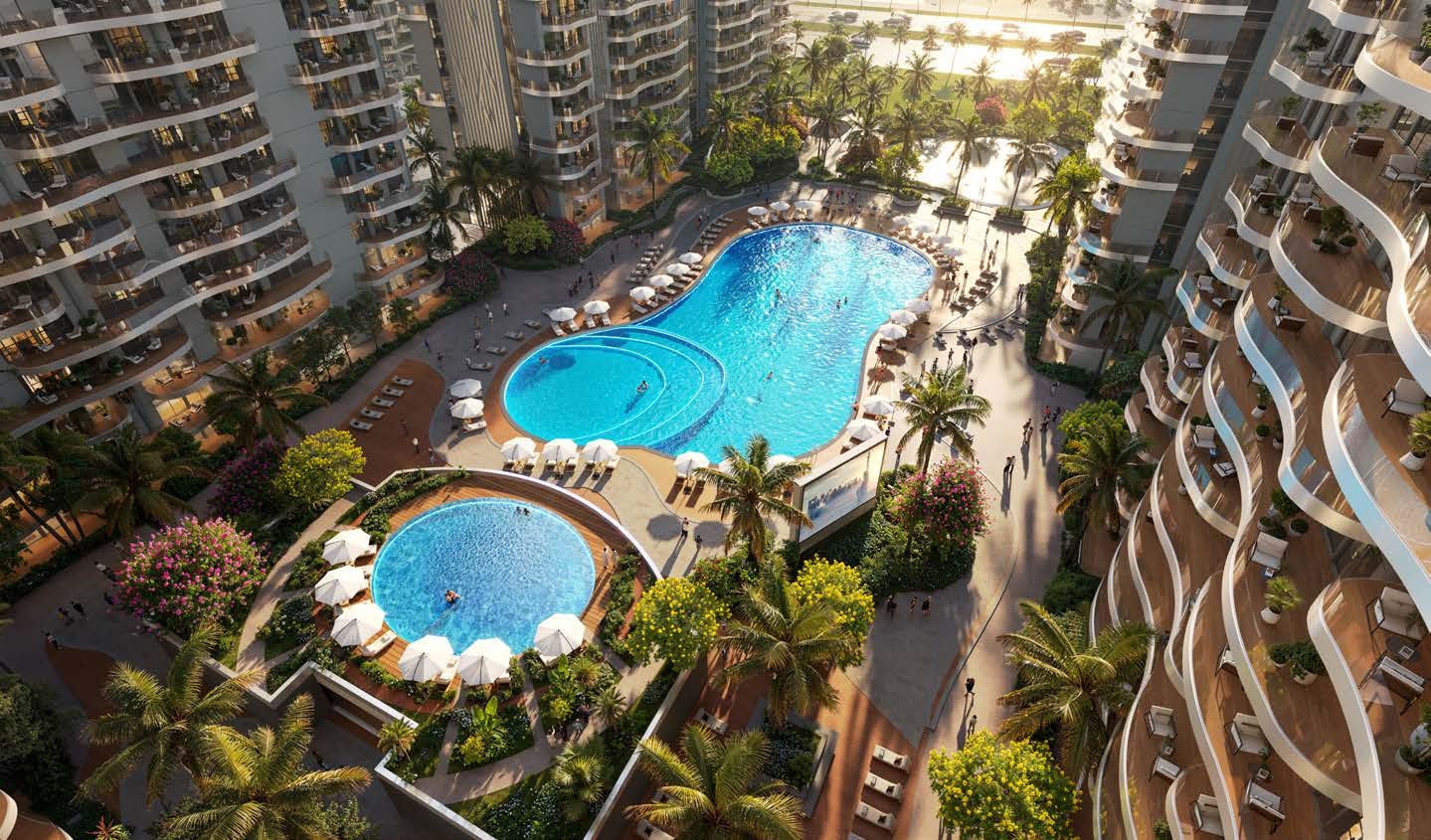 Sorrento, DAMAC Lagoons: vista cenital de las piscinas